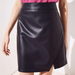 Faux/Vegan leather wrap skirt black